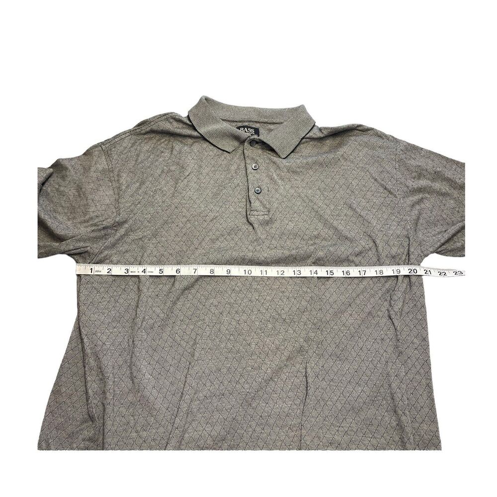G.H. Bass & Co. Polo Shirt Men's Large Gray Argyle Cotton Short Sleeve Collared - Picture 4 of 6